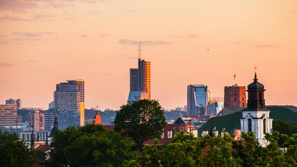 Fototapeta na wymiar Vilnius skyline at sunrise