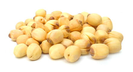 lotus seeds on white background