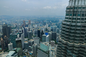 Kuala Lumpur, Malaysia. View of Petronas Twin from Towers, city center