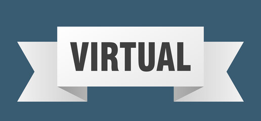 virtual ribbon. virtual isolated band sign. virtual banner