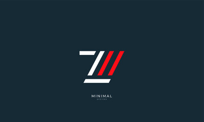 Fototapeta premium Alphabet letter icon logo ZM