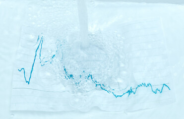 Economy of water in fall. Water statistics concept.