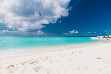 Fototapeta na wymiar tropical island of the Caribbean, with blue sea and white beaches Anguilla
