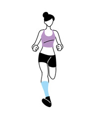 Woman avatar running vector design