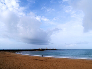 San Sebastian castle in the bay of Cadiz capital. Andalusia. Spain. Europe.
