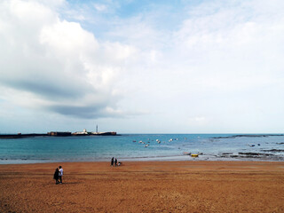 San Sebastian castle in the bay of Cadiz capital. Andalusia. Spain. Europe.
