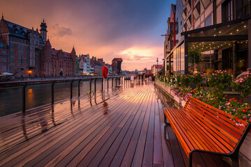 Gdansk with beautiful old town over Motlawa river at sunset, Poland © Patryk Kosmider