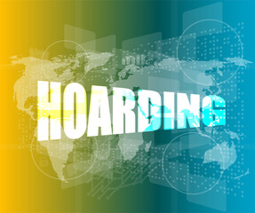 hoarding word on business digital touch screen