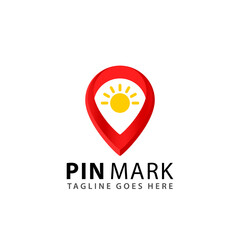 Abstract Pin Mark Think Logos Design Vector Illustration Template