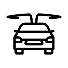 electro car opened doors icon vector. electro car opened doors sign. isolated contour symbol illustration