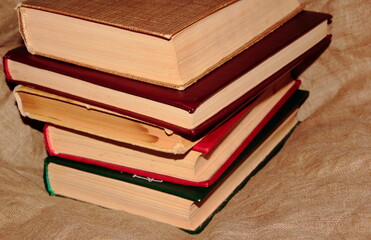stack of old books
