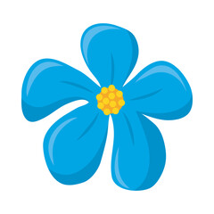 blue tropical flower, colorful design