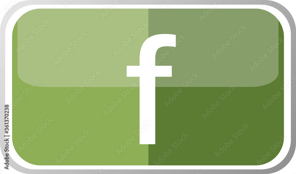 Poster letter f in the web button. web icon logo design template elements