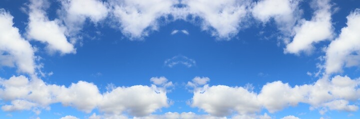 Fototapeta premium Blue sky white clouds panorama