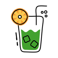 fresh tropical cocktail line and fill style