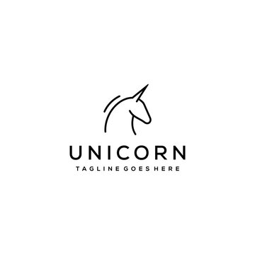 Illustration Unicorn logo template vector icon design.