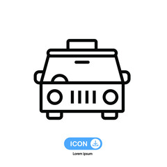 taxi line icon vector isolated on white background.