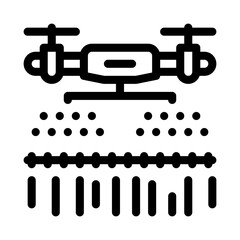 Fototapeta premium drone watering field icon vector. drone watering field sign. isolated contour symbol illustration