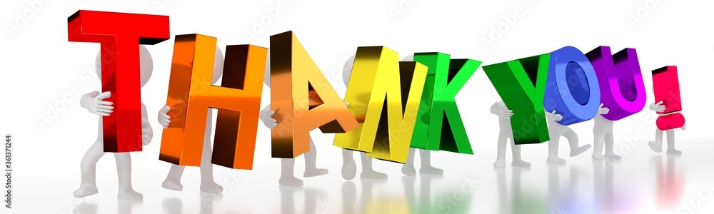 Poster Thank you! - colorful letters - 3D illustration