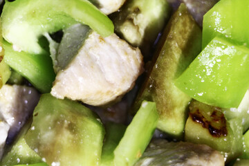 juicy roast turkey with vegetables. close-up. macro shot.