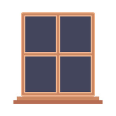 Isolated wood window vector design