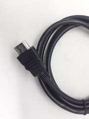 Electronic Connector Cable in White Isolated Background