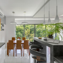 Kitchen with dining table
