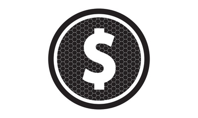 Dollar coin icon. vector graphics