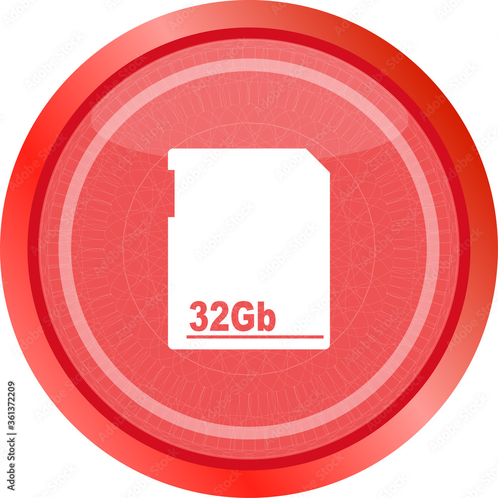 Poster flash memory card web button icon isolated on white
