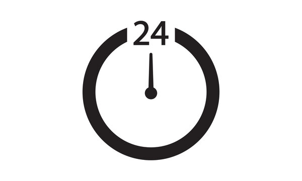 24 hour service, availability, support icon