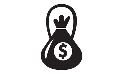 Money bag icon. vector graphics