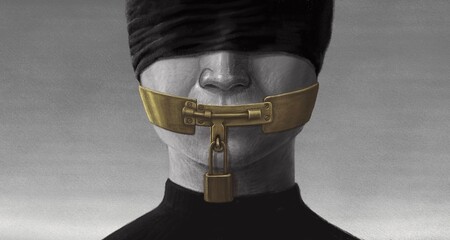 Free speech and freedom of expression concept surreal artwork © Jorm Sangsorn