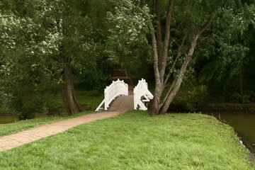 Museum-reserve of poet M. Lermontov (1814-1841) "Tarkhans". Bridge over the stream. Penza region.