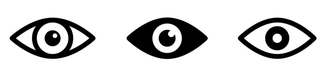 Fototapeta Eye icon set. Eyesight symbol. Retina scan eye icons. Simple eyes collection. Eye silhouette - stock vector. obraz