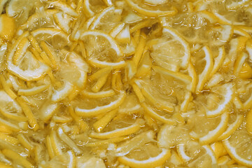 Lemon jam. Citrus dessert. Healthy food. Homemade sweet preserve.