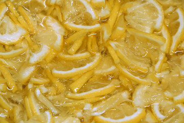 Lemon jam. Citrus dessert. Healthy food. Homemade sweet preserve.