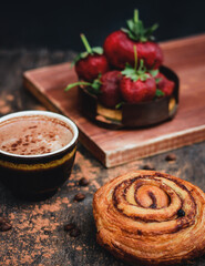 bakery, strawberry and coffee