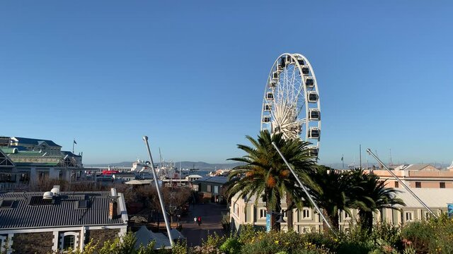 V&A Waterfront big wheel in front of the Victoria Wharf shopping Centre at Cape Town Harbour