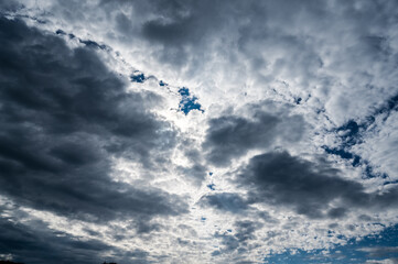 picturesque clouds on blue