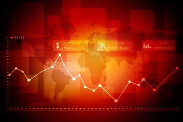 2d rendering Stock market online business concept. business Graph 