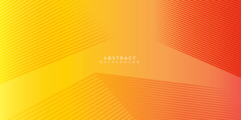 High contrast yellow red and orange glossy stripes. Abstract tech graphic banner design. Vector corporate background