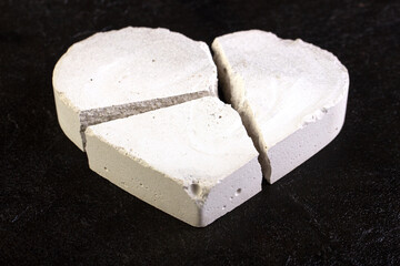 Protein is a broken heart against a concrete background.