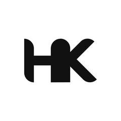 Fototapeta premium HK Letter Logo Design With Simple style