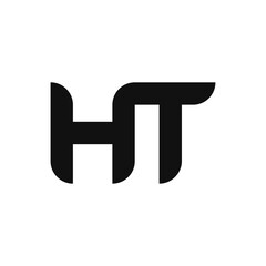 HT Letter Logo Design With Simple style