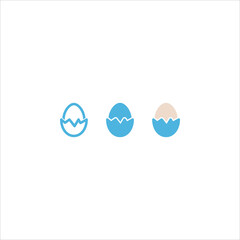 cracked egg icon flat vector logo design trendy