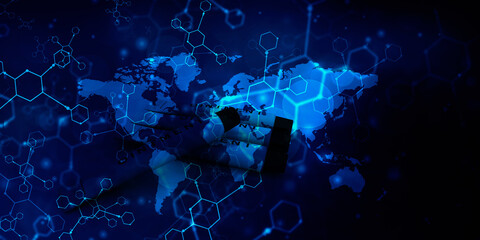 2d illustration world map abstract background