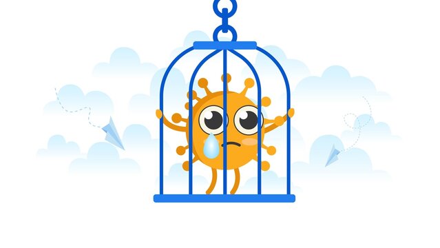 Coronavirus Bacterium In A Bird Cage. Virus Isolation And Elimination.
