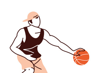 Fototapeta premium basketball player man with ball vector design