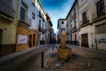 Obraz premium Valencia town medieval street. Xativa.