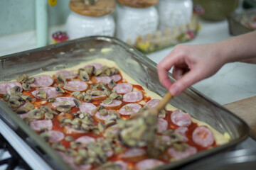 Pizza home in Polish conditions.